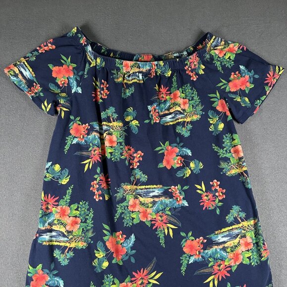 Lands End Dress Womens Small 6-8 Floral Short Sleeve Ruffle Pocket Summer Casual - Picture 3 of 9